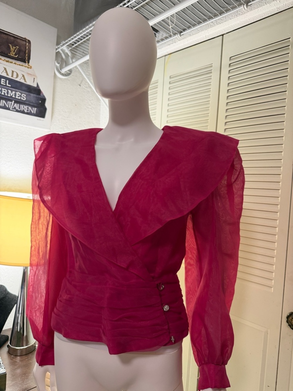 Vintage Ann Hobbs Pink Sheer Blouse | Size 8 | Made in USA